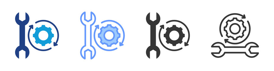 Poster - Automation tool icon set multiple style collection