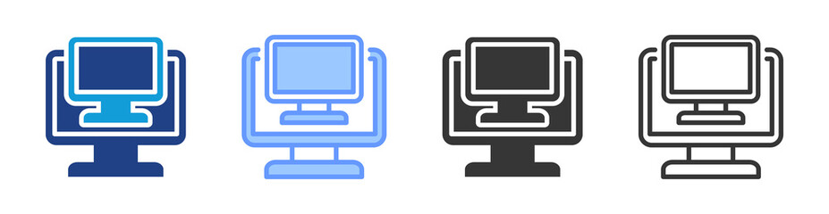 Poster - Virtual desktop icon set multiple style collection