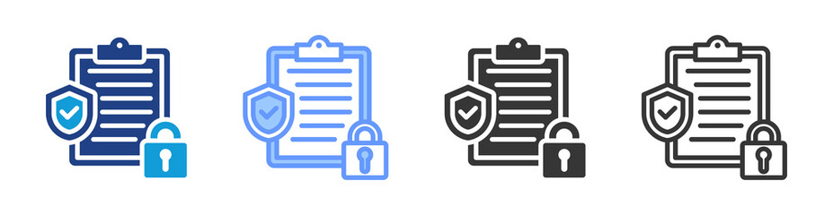 Poster - Security compliance icon set multiple style collection