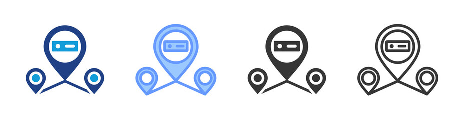 Poster - Data mobility icon set multiple style collection