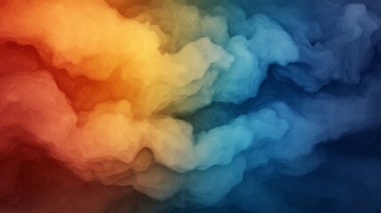 Poster - Abstract Colorful Smoke: A mesmerizing swirl of vibrant smoke, blending warm oranges and reds with cool blues and greens, creating a dynamic and ethereal visual experience.