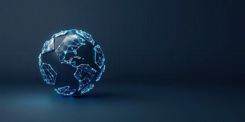 Fototapete - A futuristic, digital representation of Earth, illuminated with glowing lines, symbolizing global connectivity and technology.