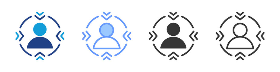 Poster - Customer Focus icon set multiple style collection