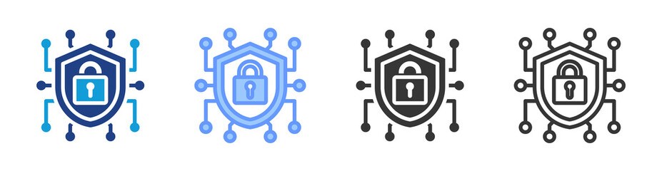 Aufkleber - Cyber Security icon set multiple style collection