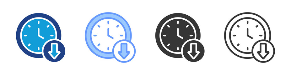Aufkleber - Time Reduction icon set multiple style collection