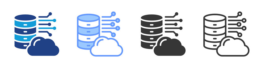 Fototapete - Big Data icon set multiple style collection