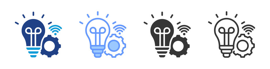 Fototapete - Smart Machine icon set multiple style collection