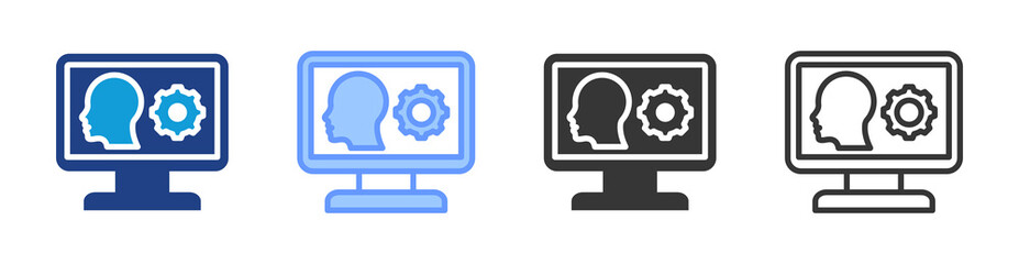 Fototapete - Virtual Management icon set multiple style collection