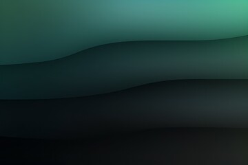 Poster - Soft gradient background with flowing waves in dark tones and subtle green hues creating a tranquil atmosphere