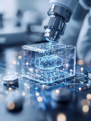 Poster - A research team analyzing carbon capture efficiency in a high-tech environmental lab, futuristic scientific equipment, digital holographic interfaces, precision engineering, sustainability research,