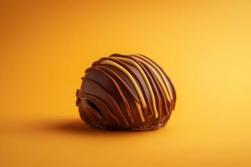 Wall Mural - Delicious chocolate truffle drizzled with chocolate and caramel icing