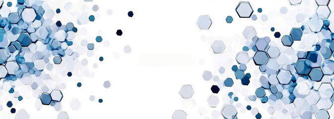 Poster - A medical-themed background with hexagon patterns and a blue color scheme