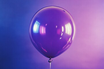 Wall Mural - A purple balloon floats elegantly against a gradient backdrop