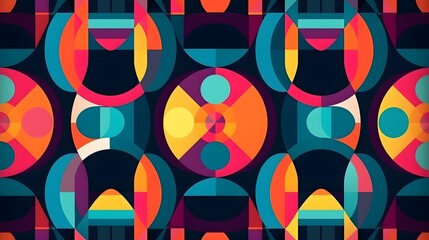 Poster - Vibrant abstract design, colorful geometric shapes in a lively pattern, perfect for modern decor or digital backgrounds.
