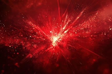 Abstract fiery red explosion emanating from a central point