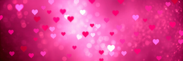 Wall Mural - abstract valentine's day background of bright glitter and hearts