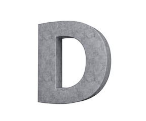 Wall Mural - 3d Concrete Capital Letter D Alphabet D Made Of Grey Concrete Stone White Background 3d Illustration