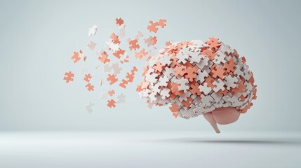Poster - A stylized brain composed of interconnected puzzle pieces, symbolizing the interconnectedness of thoughts, memories, and experiences that shape our understanding of the world.