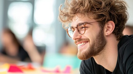 Poster - A diverse group of individuals from different backgrounds and professions comes together in a workshop setting, their faces lit by the shared passion for innovation as they brainstorm solutions to a