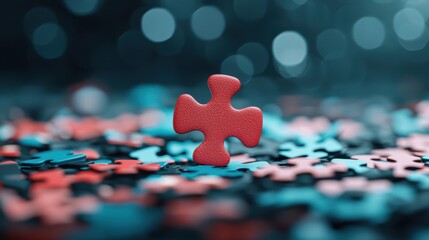 Poster - pieces of a puzzle fitting perfectly together, representing the importance of collaboration and each