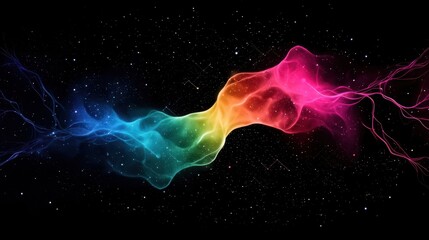 Aufkleber - A vibrant, swirling wave of colors in a cosmic background, blending shades of blue, pink, and purple, creating a mesmerizing visual effect.