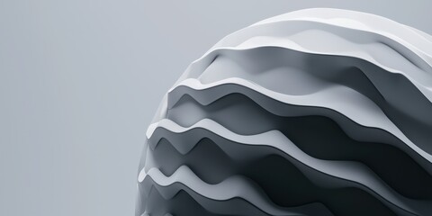 Aufkleber - A close-up of a textured, wavy white sculpture against a minimalist background, showcasing modern design and fluid shapes.