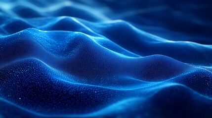 Canvas Print - abstract blue waves in digital landscape
