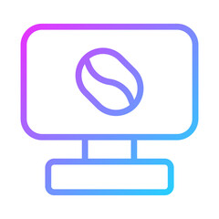 Poster - Coffee Monitor Icon Gradient Style Graphic Image