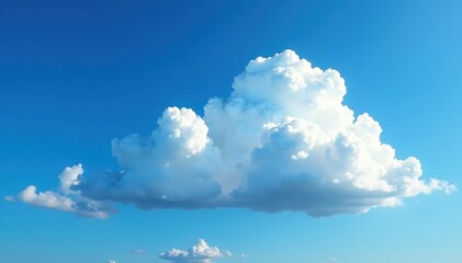 luminous white cloud in a deep blue sky; crisp detail , bright, texture, heavenly