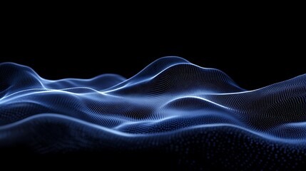 Canvas Print - abstract blue waves in digital landscape