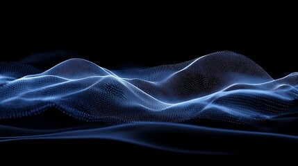 Canvas Print - abstract blue waves in digital landscape