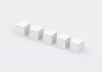 Wall Mural - white square product display podium in studio room, for display presentation