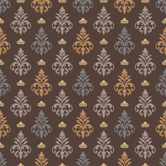 Wall Mural - Damask seamless vector background. baroque style pattern.