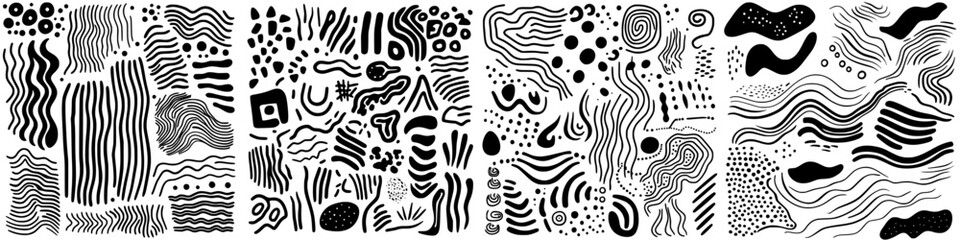 Poster - abstract black and white patterns showcase intricate designs and textures, creating a visual rhythm 