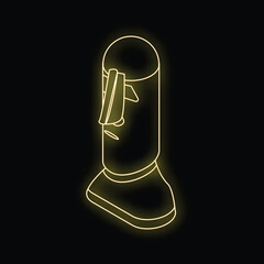 Wall Mural - Neon yellow punching bag with boxing glove striking on black background representing boxing training concept