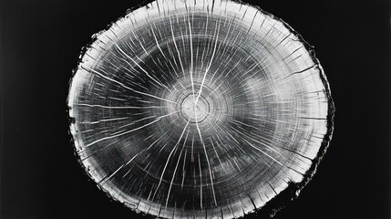 Poster - A cross section of a tree trunk reveals intricate rings