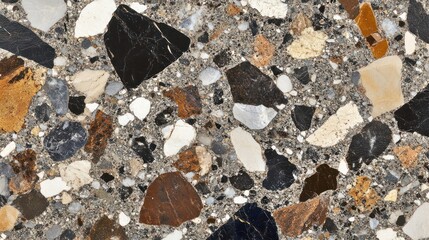 Poster - Aggregate Stone Texture Showing Varied Colors And Shapes