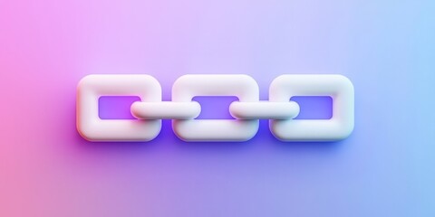 Aufkleber - A modern, stylized chain link graphic with a gradient background of pink and blue hues.