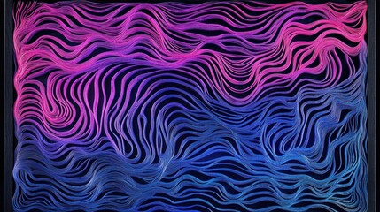 Aufkleber - Abstract Wave Pattern in Pink and Blue Hues