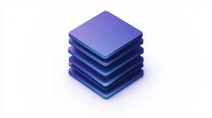 Poster - A stack of sleek, blue microprocessor chips, showcasing a modern design with a futuristic touch.