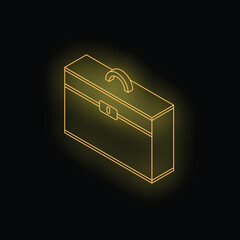 Poster - Golden briefcase shining in the dark background, perfect for business and finance concepts
