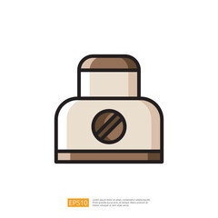 Poster - Coffee Icon Design Featuring a Sleek and Modern Mug with Cream and Brown Colors Set Against a Clean White Background for Stylish Beverage Representations