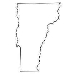 Aufkleber - Outline Map State of Vermont, Vermont map state USA