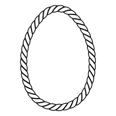 Aufkleber - Egg line drawing, egg contours shape rope frame