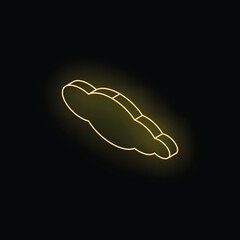 Poster - Neon yellow cloud computing symbol is shining on a black background
