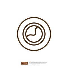 Poster - Simple, Elegant Coffee Line Icon Design Featuring a Circular Approach with Minimalist Elements in Neutral Tone Perfect for Beverage Branding and Marketing