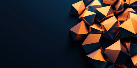 Aufkleber - A collection of geometric pyramids in orange and black colors, creating a visually striking abstract composition.
