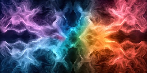 Poster - A vibrant abstract design featuring swirling colors of blue, pink, orange, and green, creating a dynamic, energetic visual effect.