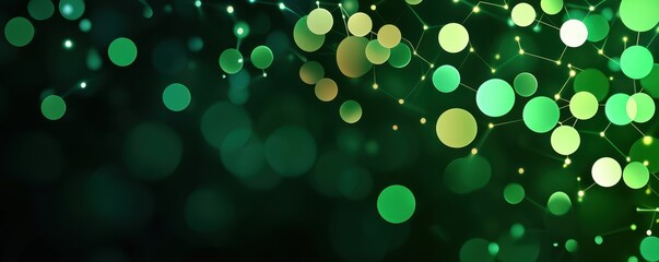 Aufkleber - A vibrant green background featuring soft bokeh lights, creating a serene and soothing ambiance perfect for nature themes.