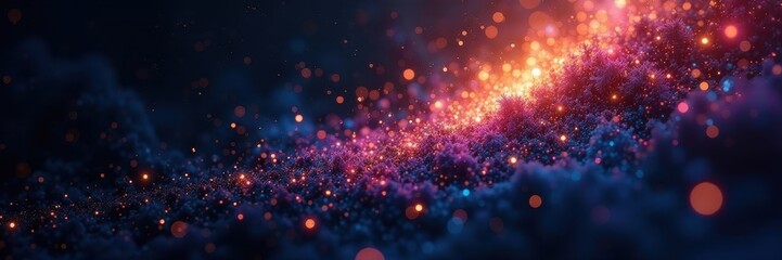 Wall Mural - Vast, inky black canvas sprinkled with diamond-like starlight , background, night photography, cosmos